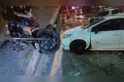 Motociclista fica ferida após colisão com carro em Ponta Grossa; veja