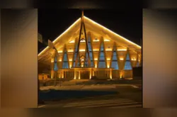 Igreja São Sebastião, na Nova Rússia, ganha iluminação cênica em PG