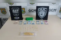 Agentes localizaram uma embalagem contendo aproximadamente 306 gramas de substância análoga à maconha e 24 gramas de substância semelhante ao crack