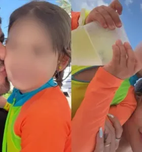 O ex-casal curtiu a praia com os filhos
