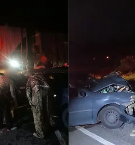 Motorista fica ferido após colidir contra locomotiva na PR-438, em Teixeira Soares