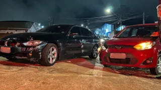 Batida entre Fiesta e BMW termina sem feridos em Uvaranas