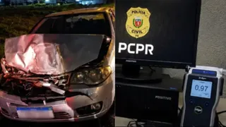Motorista embriagado é preso após colidir contra ônibus estacionado em PG