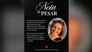 PT de Ponta Grossa emite nota de pesar pelo falecimento de Flavia Della Torres