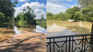 Rio Tibagi transborda e Distrito de Uvaia está alagado após fortes chuvas