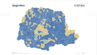'Onda azul' evidencia vitória esmagadora de Sergio Moro no Paraná