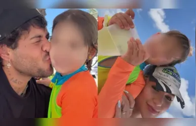 O ex-casal curtiu a praia com os filhos