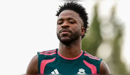 Vini Jr. em treino do Real Madrid