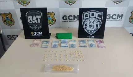 Agentes localizaram uma embalagem contendo aproximadamente 306 gramas de substância análoga à maconha e 24 gramas de substância semelhante ao crack