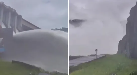 No atual momento, a usina está com todas as comportas abertas