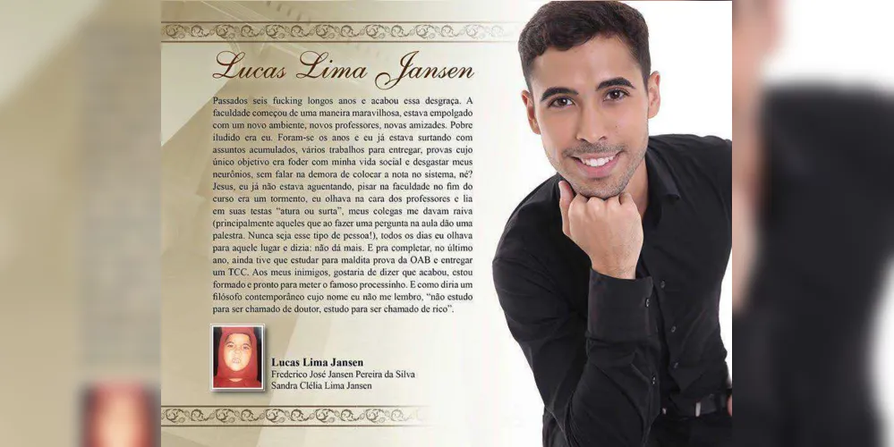 Imagem ilustrativa da imagem Convite de formatura ‘sincero’ bomba na internet