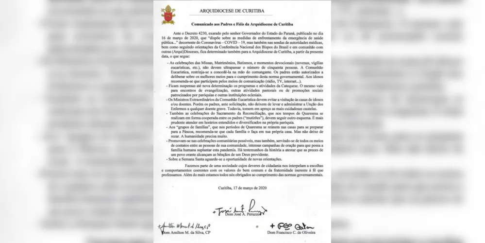 Imagem ilustrativa da imagem Pároco de Palmeira alerta para idosos acompanharem a missa pela rádio