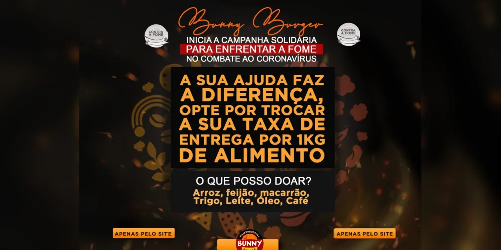 Todos os alimentos arrecadados vão ser destinados para a Associação do Núcleo Rio Verde e a Campanha PG Sem Fome