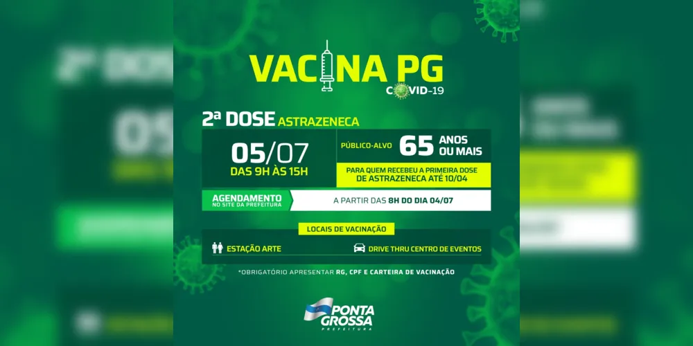 Imagem ilustrativa da imagem Novos públicos são vacinados nesta semana em PG