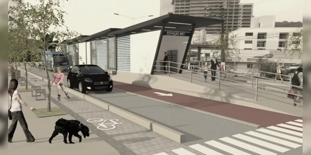 Projeto de estação de ônibus elétrico