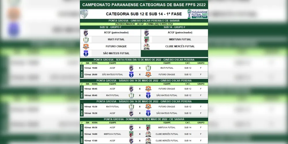 Imagem ilustrativa da imagem ACGF PG sedia  campeonato de futsal neste fim de semana