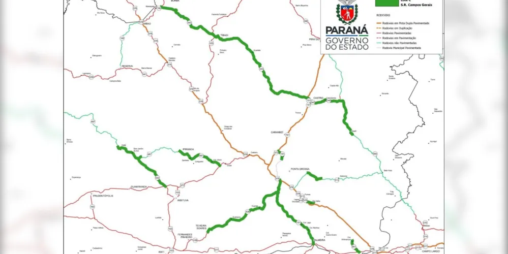 A rodovia liga o município até Castro e Telêmaco Borba. O Governo do Paraná publicou o edital de classificação final na última quinta-feira (03).