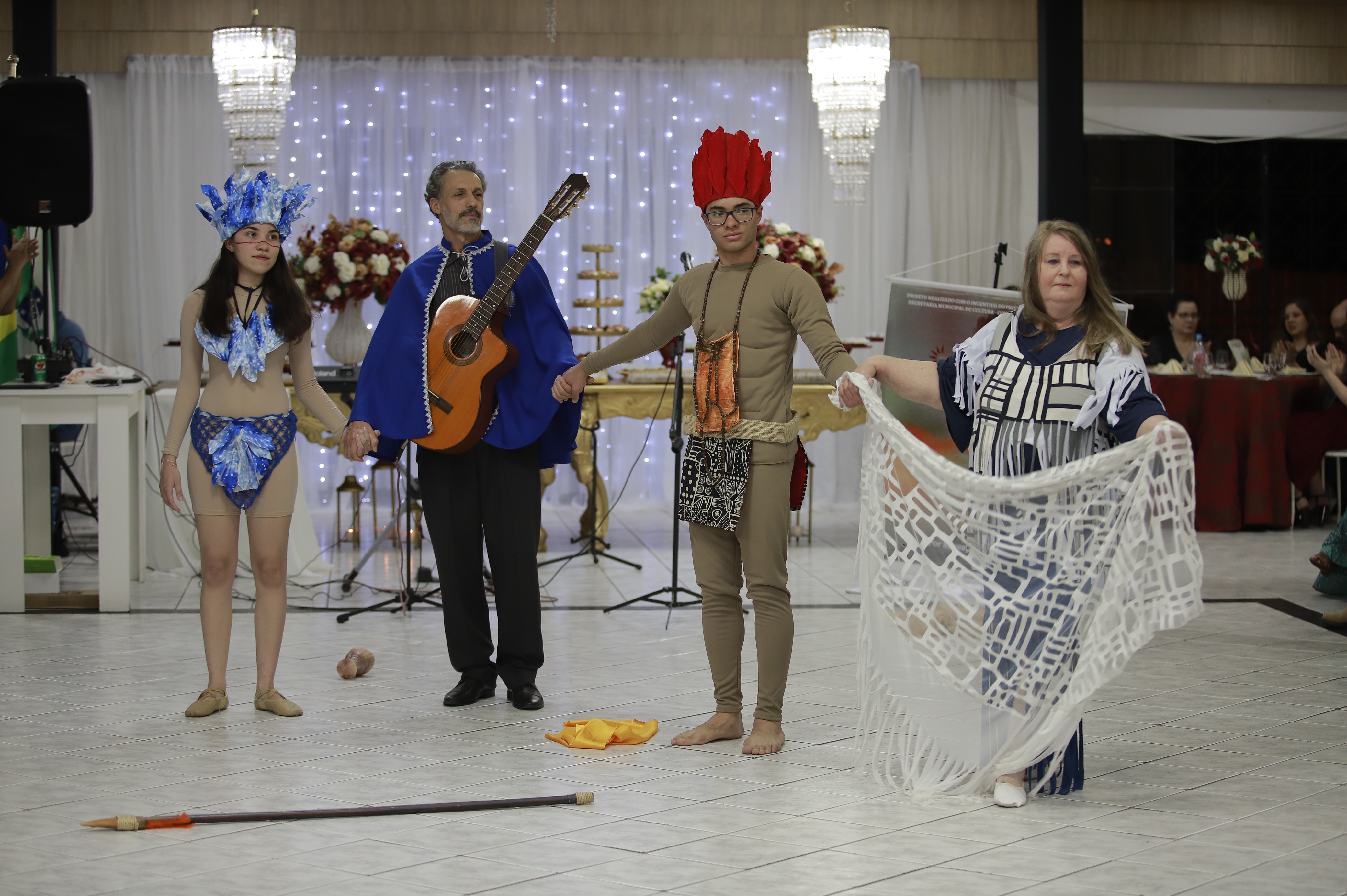 Grupo Na voz do vento: Mitzi Vedan de Ramos, Silvestre Alves, Guilherme Vargas Putcha e Rosicler Alves