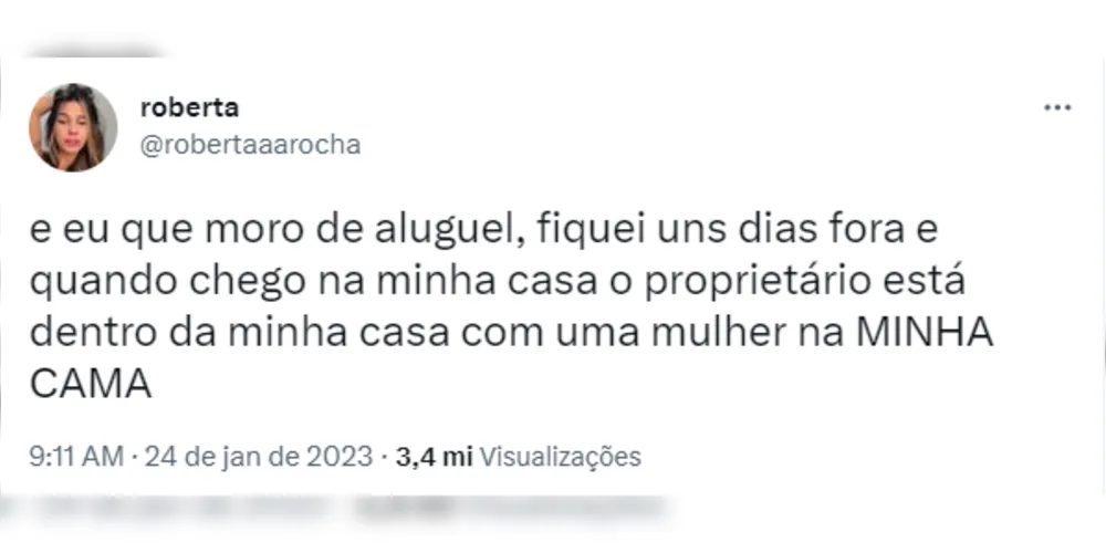 Publicação de Roberta viralizou nas redes sociais