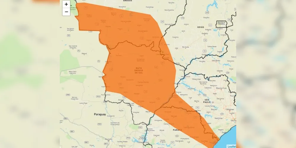 Região dos Campos Gerais também recebeu um alerta de perigo do Instituto Nacional de Meteorologia (Inmet)