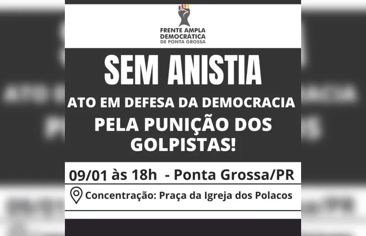 Convite realizado pela Frente Ampla Democrática de Ponta Grossa