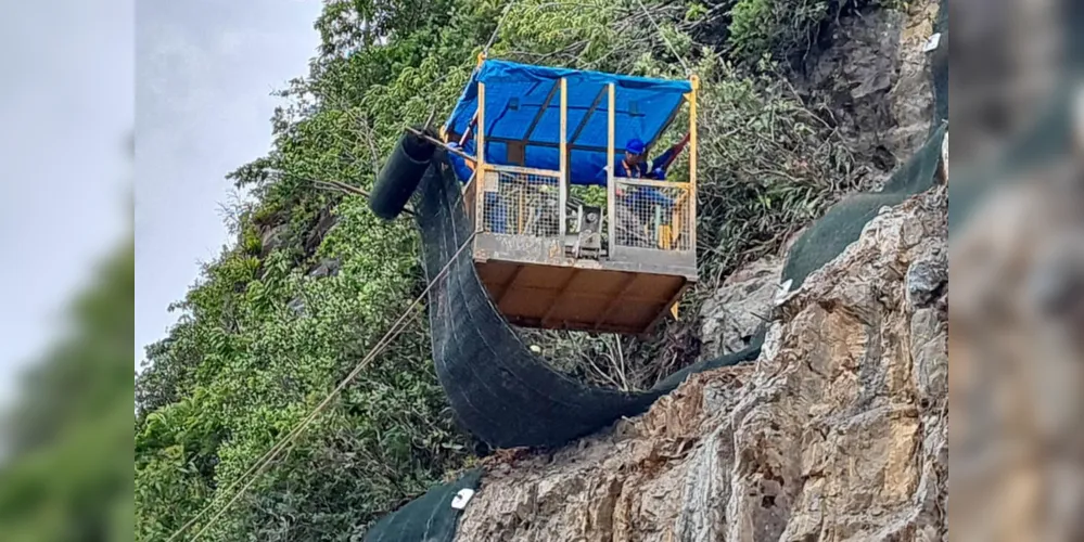 Obra do DER no km 41 da BR-277 chegou a 70% de execução neste final de semana