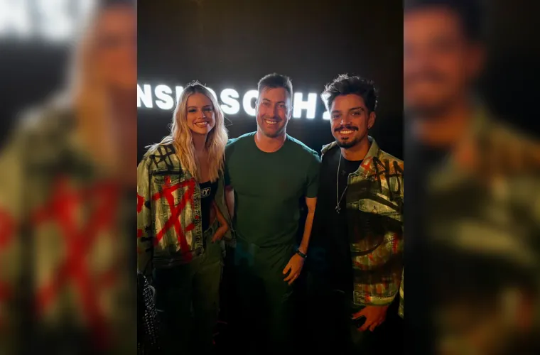 Agatha Moreira, Fernando Gawronski e Rodrigo Simas no evento La Moda Runway 2023