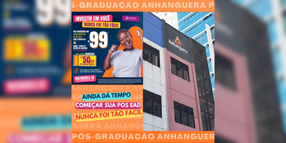 Mensalidades das pós-graduações da Anhanguera - Unopar são a partir de R$ 99
