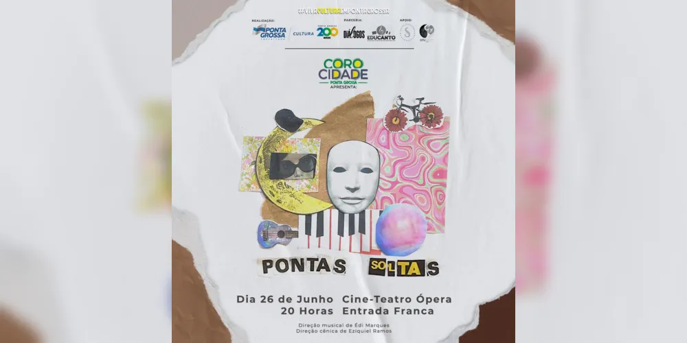 A apresentação acontece no dia 26, próxima segunda-feira, a partir das 20 horas, no Cine-teatro Ópera, com entrada franca