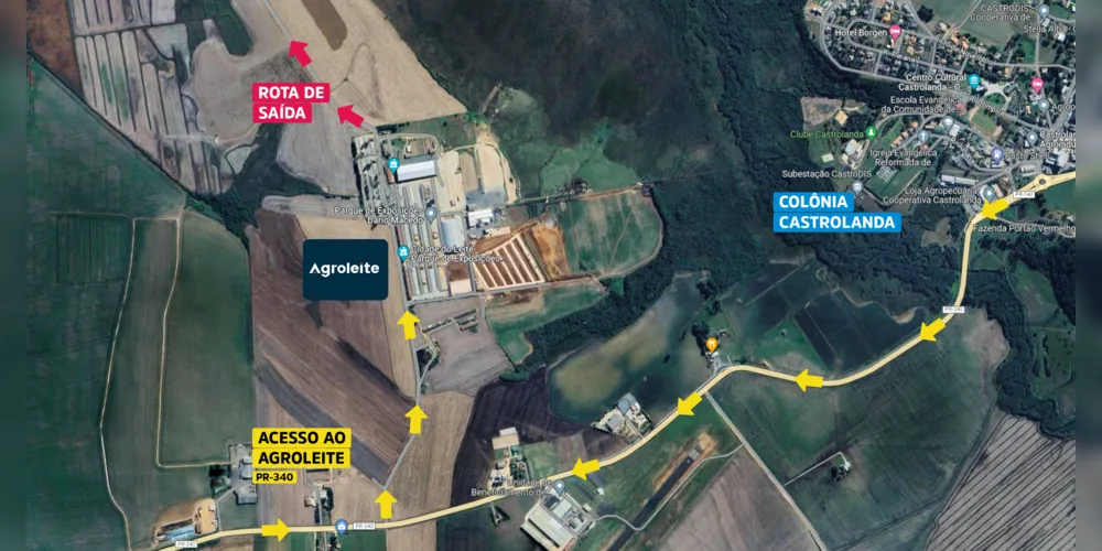 Durante o Agroleite 2023, entre os dias 08 e 11 de agosto, a entrada e saída de veículos do evento contará com rota exclusiva