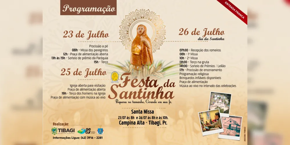 Programação da Festa da Santinha