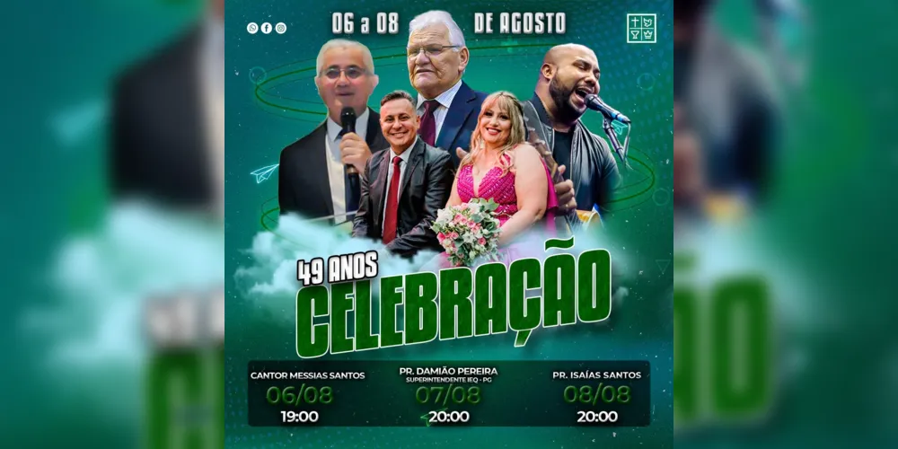 Cronograma das celebrações