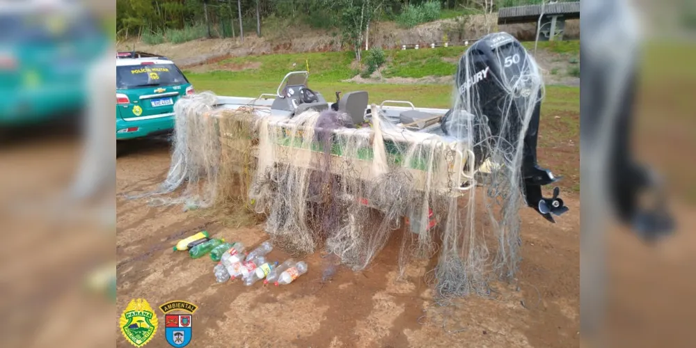 Materiais foram apreendidos, encaminhados para destruição e os peixes emalhados foram soltos no local