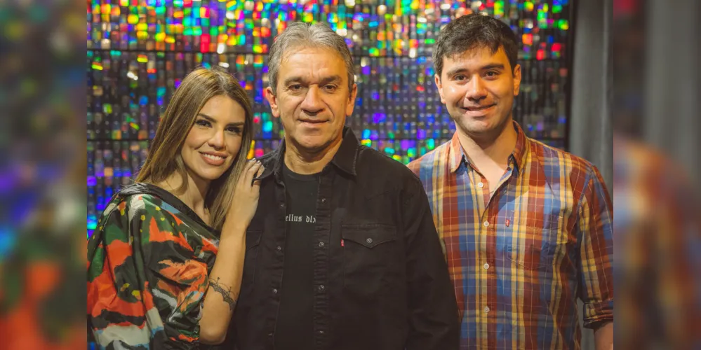 Joelcio de Miranda e seus filhos Caroline e Guilherme de Miranda