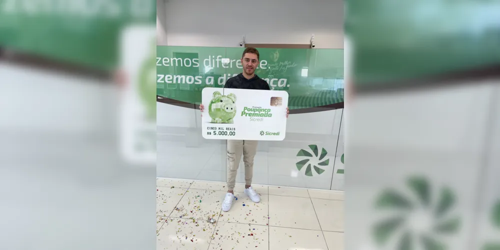 Dionatan Júnior Bueno ganhou R$ 5 mil da premiação semanal