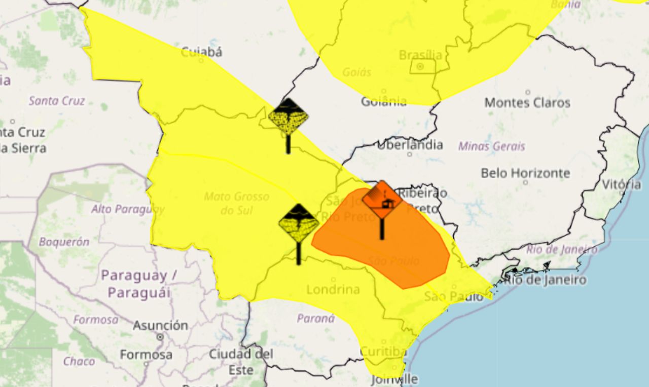 Ponta Grossa, Telêmaco Borba e Curitiba estão na lista de cidades em alerta