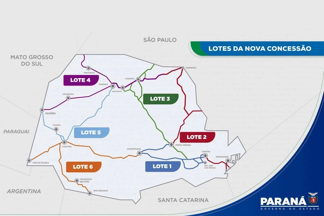 O Lote 2 tem extensão total de 605 quilômetros e receberá investimentos de R$ 10,8 bilhões
