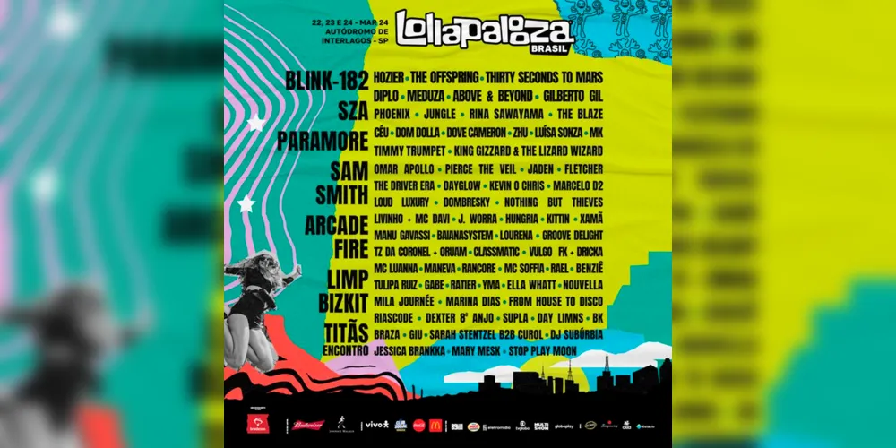 É revelada o line-up completo do Lollapalooza Brasil 2024