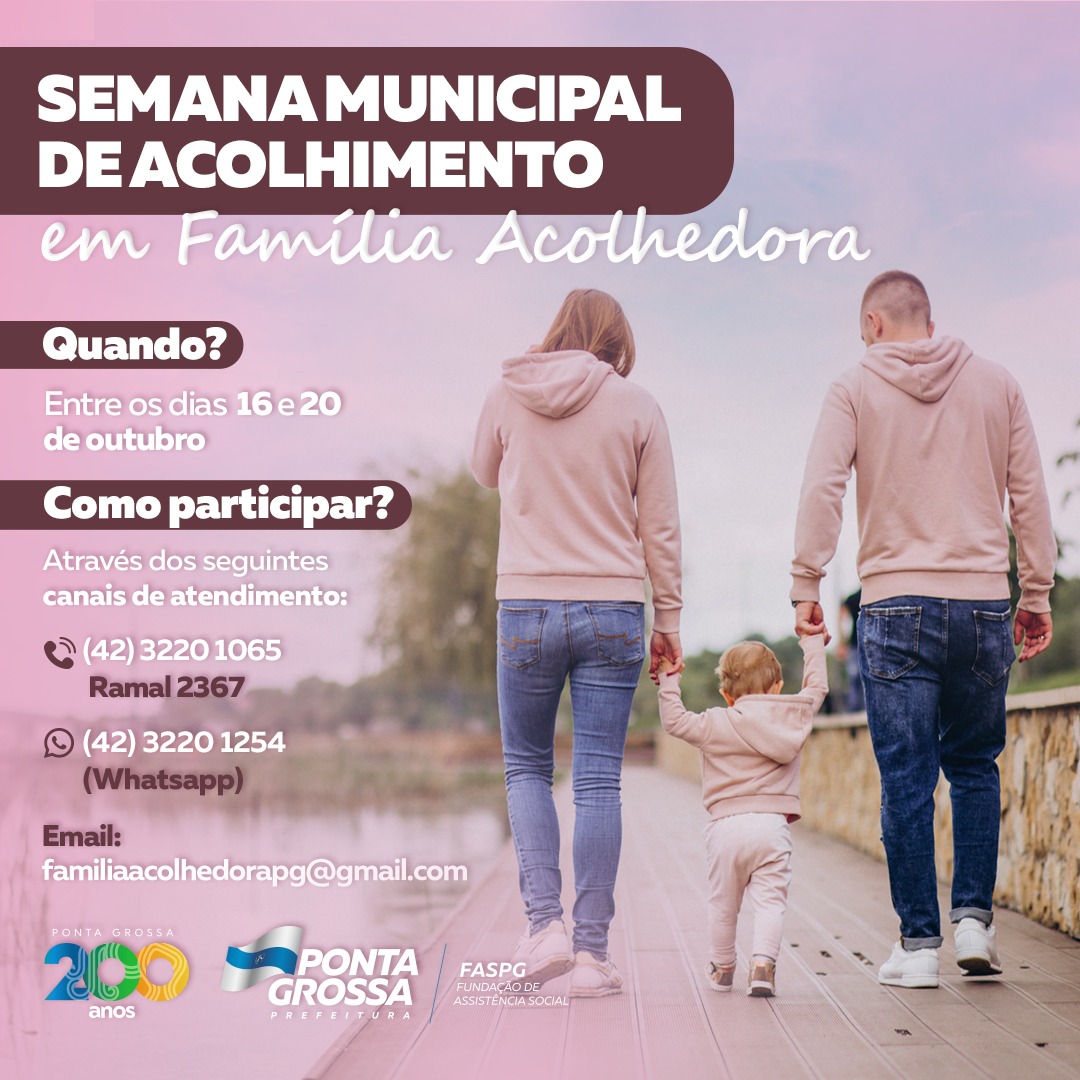 Imagem ilustrativa da imagem Ponta Grossa promove Semana Municipal da Família Acolhedora