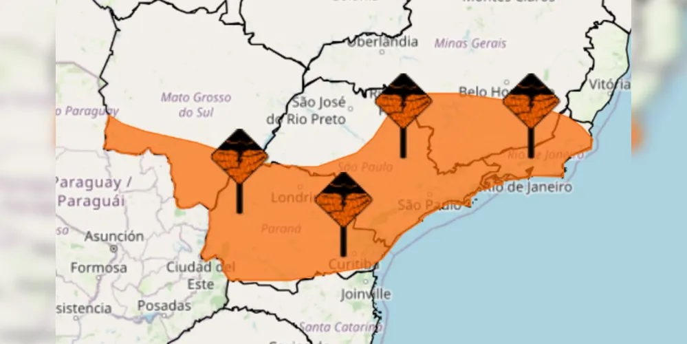 Regiões Sul, Sudeste e Centro-Oeste estão em alerta