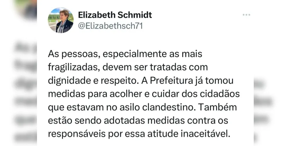 Nota emitida pela Prefeita Elizabeth Schimidt na íntegra