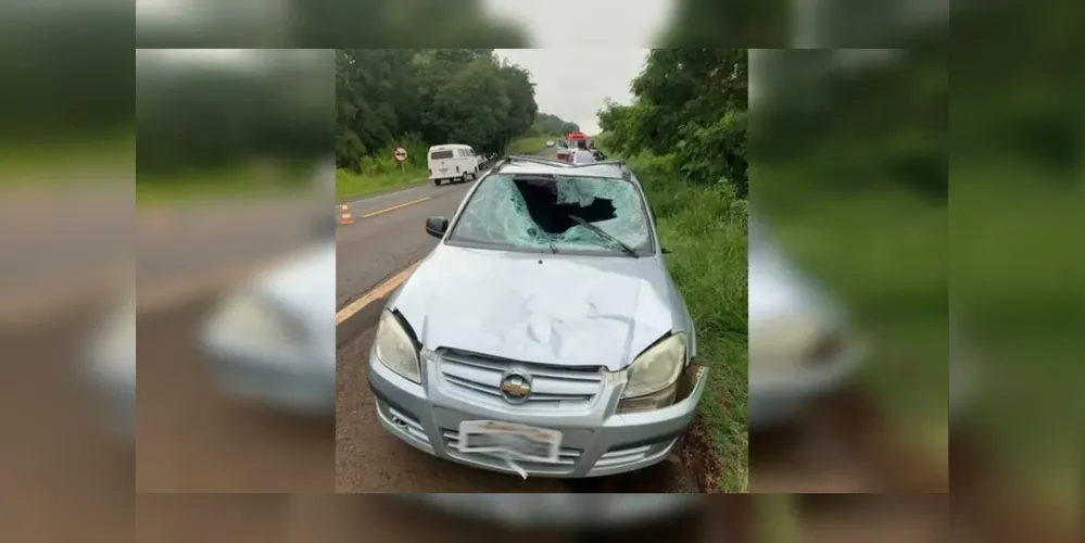 O Chevrolet Celta tentou realizar uma ultrapassagem e atingiu as vítimas