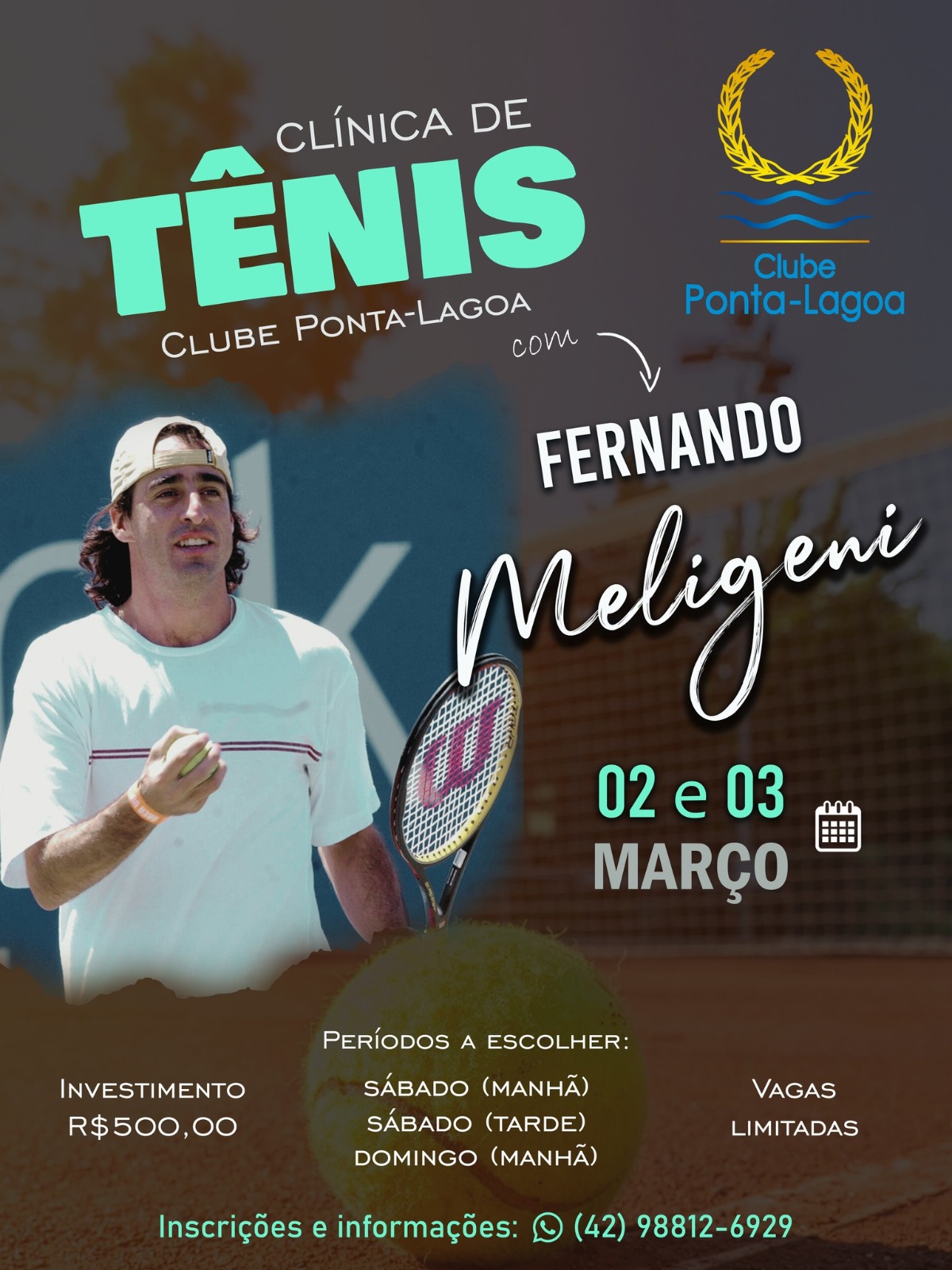 Imagem ilustrativa da imagem Fernando Meligeni realiza ‘Clínica de Tênis’ em Ponta Grossa