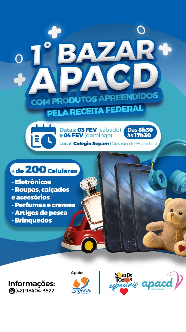 Imagem ilustrativa da imagem APACD realiza bazar com produtos doados pela Receita Federal