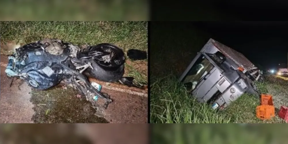 Motocicleta também atingiu um caminhão