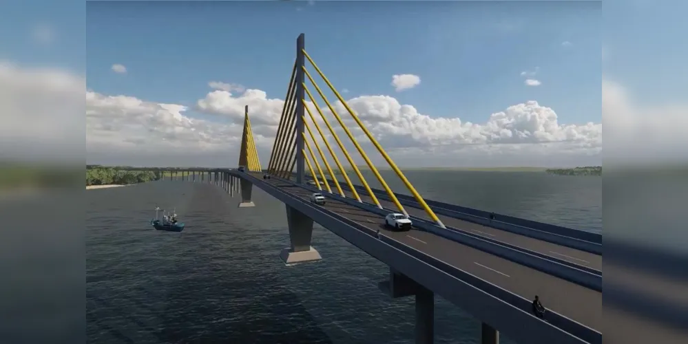 Projeção de como será a ponte