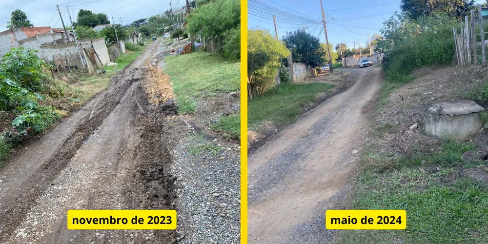 Fotos encaminhadas pela moradora da rua Lyra