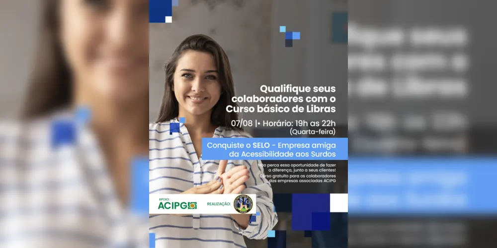 Imagem ilustrativa da imagem Acipg oferece curso de Libras gratuito em Ponta Grossa