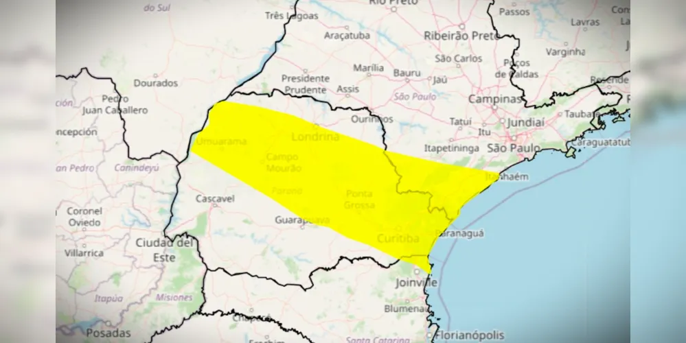 Alerta foi emitido pelo Instituto Nacional de Meteorologia