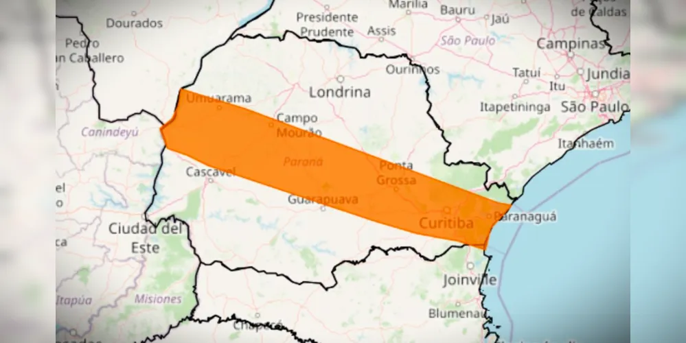 Alerta foi divulgado pelo Instituto Nacional de Meteorologia